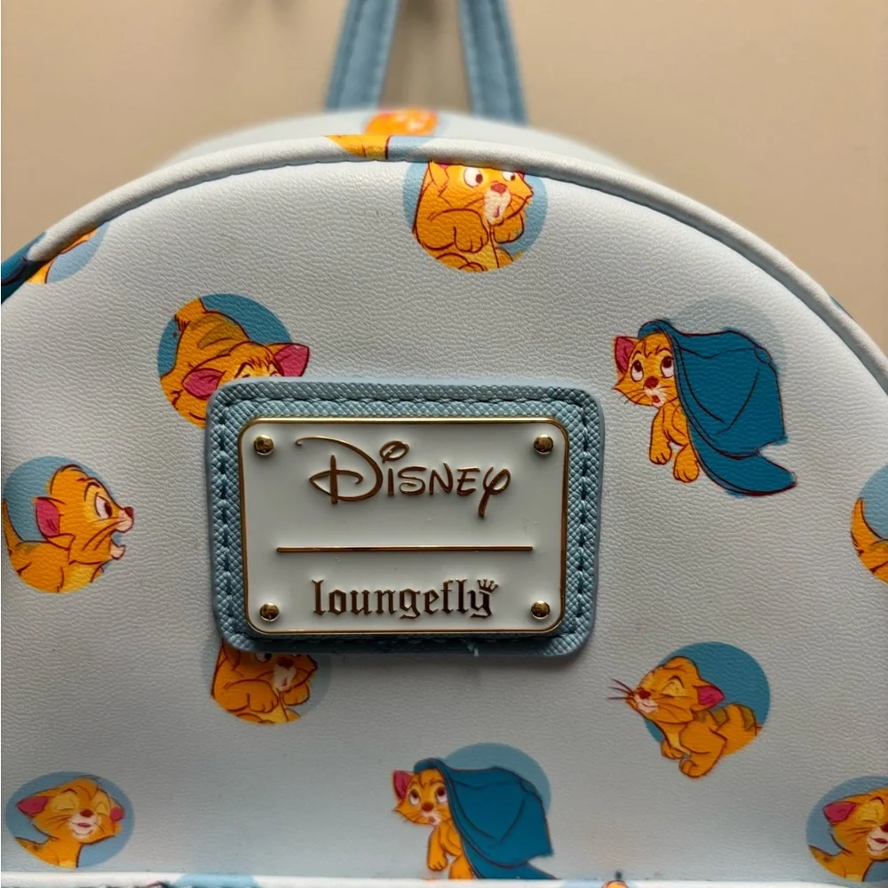 Loungefly Light Blue Oliver & Company Pattern Mini Backpack - Picture 2 of 6